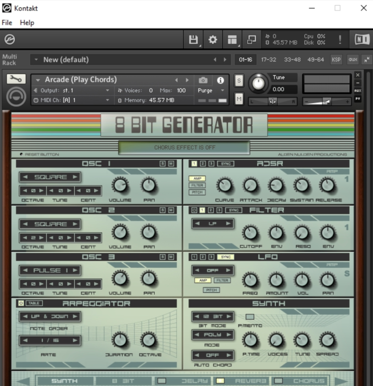 8 Bit Generator for Kontakt Alden Nulden Productions